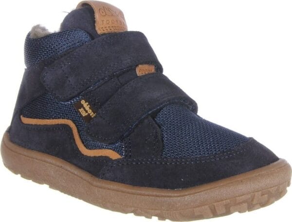 Chlapecké zimní barefoot boty TEX WOOL Dark Blue